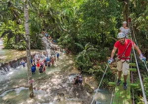 Dunns River Falls, Zipline, Bamboo Rafting, Horseback Ride Tour