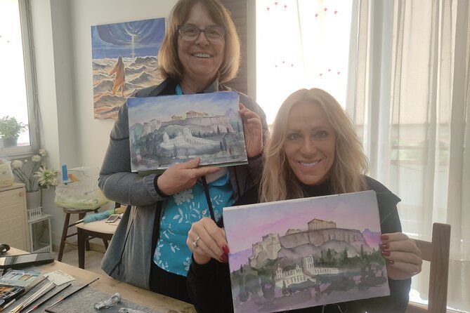 Athens: Watercolor Acropolis Painting Workshop with Local Artist