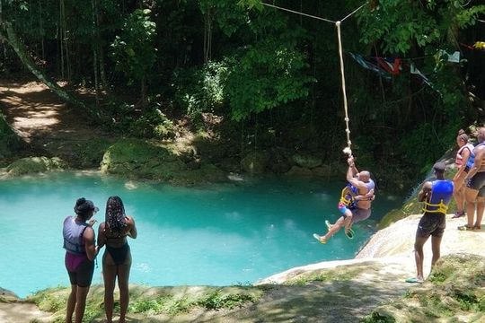 Horseback Ride, Bamboo Rafting and Bluehole/Secret Falls Tour from Montego Bay