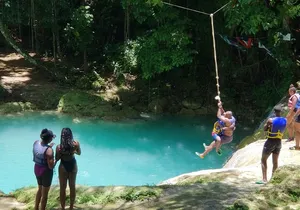 Horseback Ride, Bamboo Rafting and Bluehole/Secret Falls Tour from Montego Bay