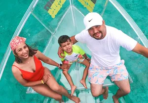 Excursion to Reefs in a transparent boat from Cancun