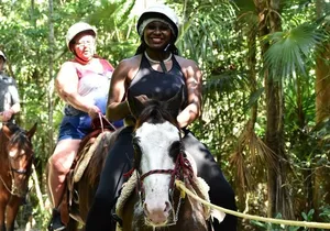 Complete Shared ATV Tour Horse Zip Lines Cenote and Lunch