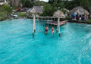 Travel Boat in Pontoon to Bacalar & Cenote Azul from Cancun