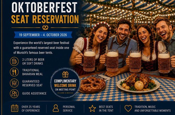 Oktoberfest Munich: Lunch/Dinner seat reserv. big beer tent