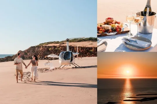 Broome: Private Romantic Helicopter Flight with Beach Picnic