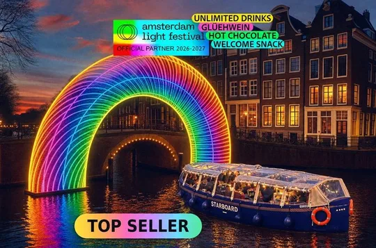 Amsterdã: Cruzeiro de barco pelos canais durante o Festival de Luzes - Bebidas e lanches à vontade