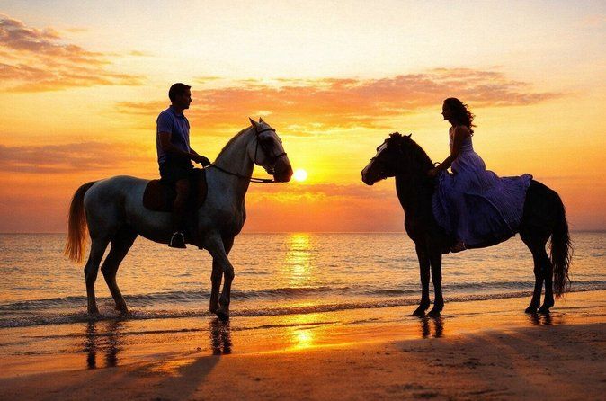 Love is in the air: Private Cabo Beach Sunset Horse Ride W Dinner