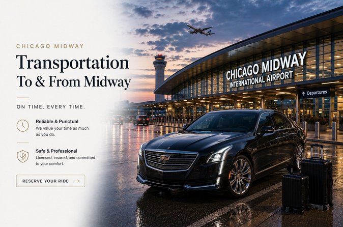 Chicago ↔ Midway Airport, Top Rated Private Sedan Transfer