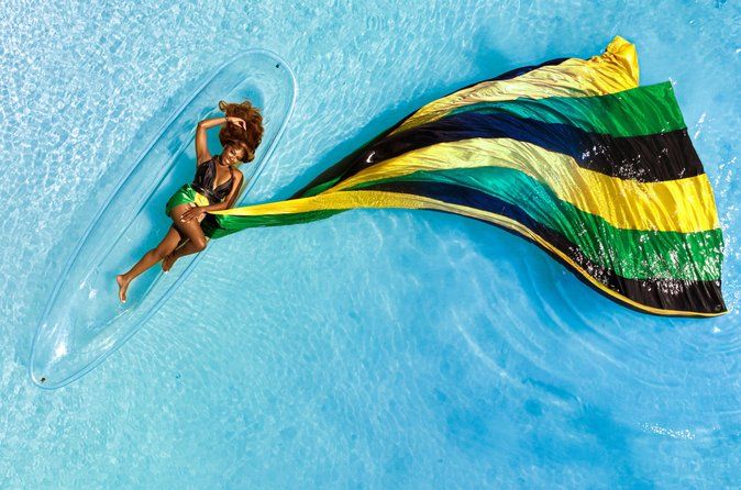Flying Dress Clear Kayak Photo Shoot in Montego Bay