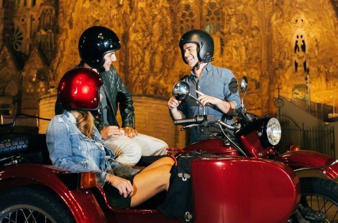 Night Tour of Barcelona by Sidecar Motorcycle