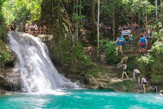 Blue Hole and Secrets Falls plus Horseback Ride N Swim Private Tour