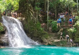 Blue Hole and Secrets Falls plus Horseback Ride N Swim Private Tour