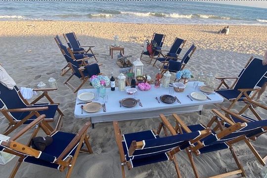 Luxury Beach Bonfire and Picnic Dinner at Town Line Beach