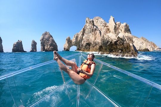 Tour to the Arch of Cabo San Lucas in a transparent glass boat