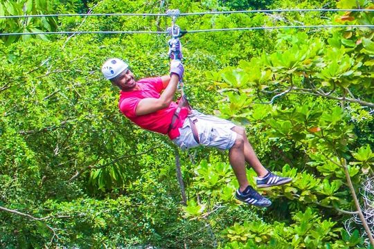 Falls Flyer Zipline and Dunn's River Falls Adventure Tour from Montego Bay