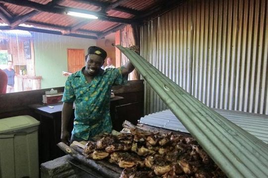 Lunch at Scotchies Jerk Centre From Ocho Rios
