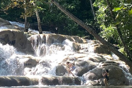 Blue hole and Dunns river falls with French Tour Guide