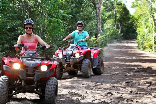Discover the Adrenaline with Atvs ziplines single and a real Mayan cenote