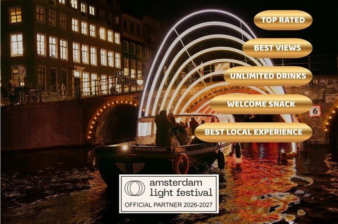 Amsterdam: Light Festival Boat with optional drinks