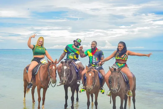 Private Ocean Horseback Ride & Dunn’s River falls Half Day Tour