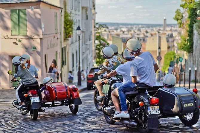 Paris Private Vintage Half Day Tour on a Sidecar Motorcycle