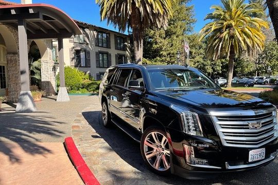 Winery and Vineyard Transportation in Luxury Full Size Black SUV