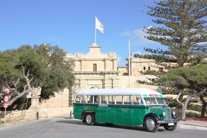 Vintage Bus to Valletta and Sliema and Rabat and Mdina