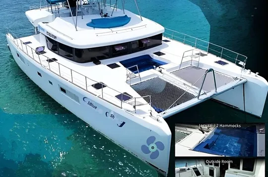Private Catamaran with crew lunch drinks music for up to 15 pax