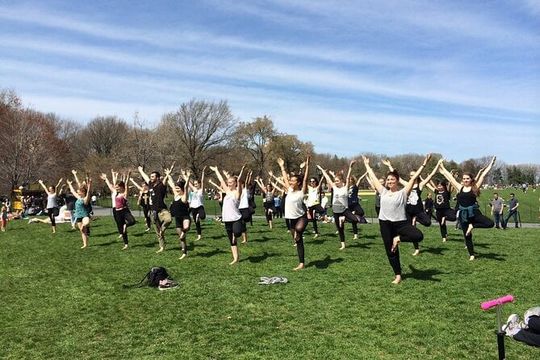 Central Park Yoga Class with a View in the Heart of New York City