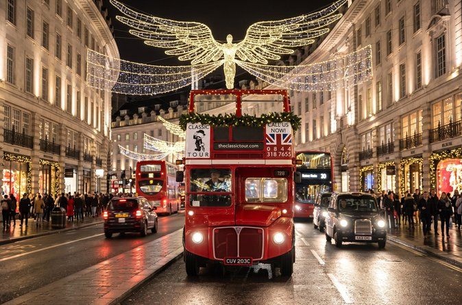 Vintage Top Deck London Christmas Lights Tour