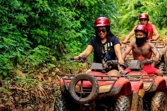 Adrenaline tour ATV Single with Ziplines and Cenote Swim Experience from Cancun