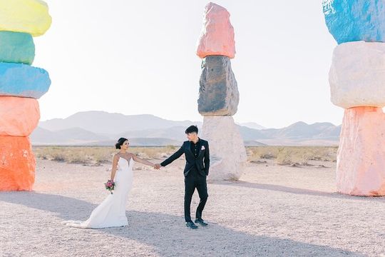 Wedding in French at 7 Magic Mountains
