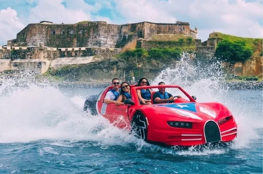 San Juan Watersports Car Rentals Red Bugatti