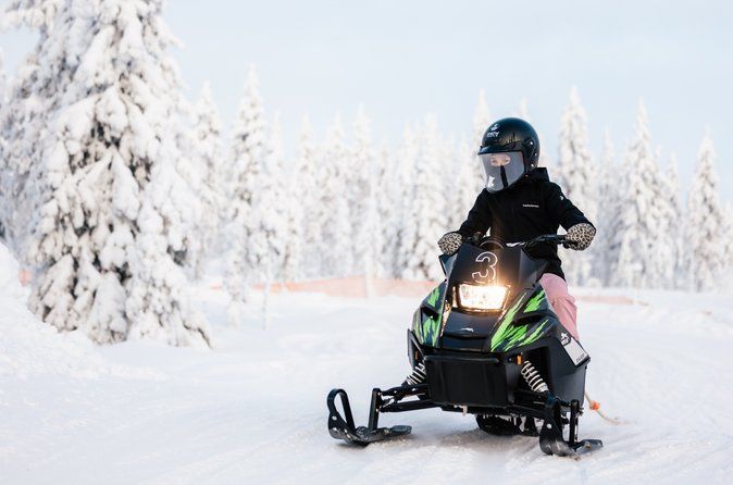 Lapland Winter Park Mini snowmobile fun for kids in Rovaniemi