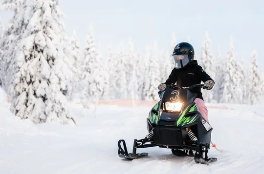 Lapland Winter Park Mini snowmobile fun for kids in Rovaniemi