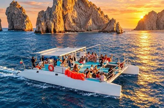 Cabo San Lucas Sunset Catamaran Cruise to the Arch with Open Bar