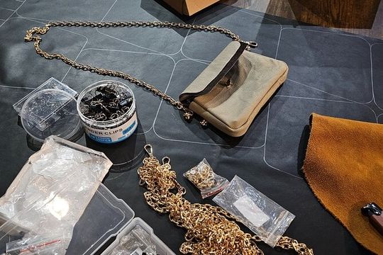 Leather Handbag Sip and Stitch Class