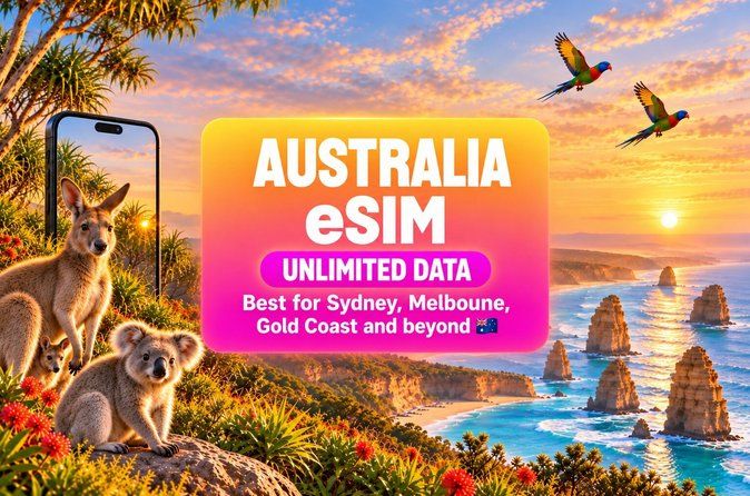 5G Australia eSIM - Up to 50GB or Unlimited Data; No Roaming Fees