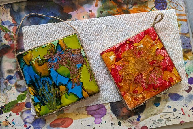 Embossed Alcohol Ink Tile in Estes Park