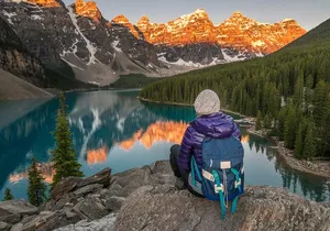 Sunrise Moraine Lake and Lake Louise