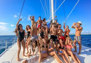 Catamaran Adventure to Isla Mujeres with Open Bar and Beach Club
