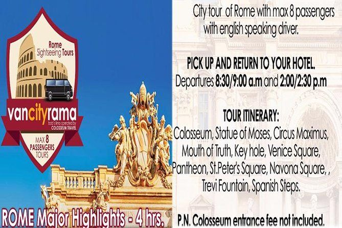 Rome Major Highlights Driving Tour