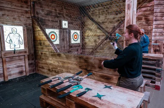 Axe Throwing in a Unique Cyberpunk Venue in Prague