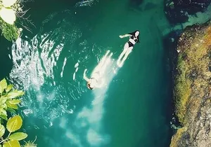 Blue Hole Mineral Spring and Ricks Cafe Private Tour