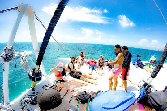 Catamaran Sail Adventure to Isla Mujeres with buffet & open bar