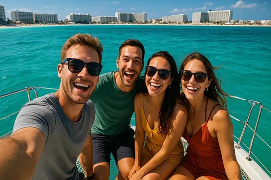 Catamaran to Isla Mujeres + Ice Bar pass: Open bar all day!
