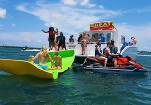3 Hour Party Boat Jet ski Banana Tube and open bar in Miami
