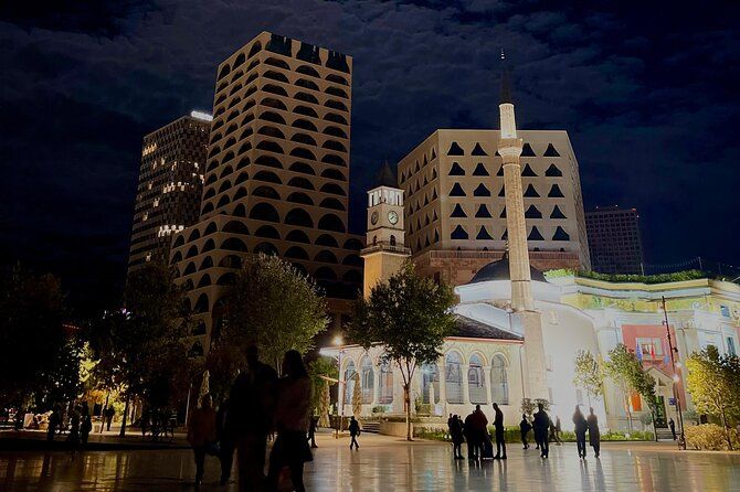 Tirana by Night: Walking Tour with Cocktail & City Lights