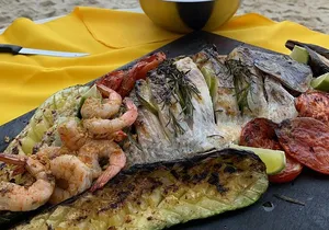 Cancun Beach Seafood Barbecue Class in a Kombi