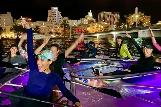 South Miami Beach Night Clear Kayaking Glow Tour